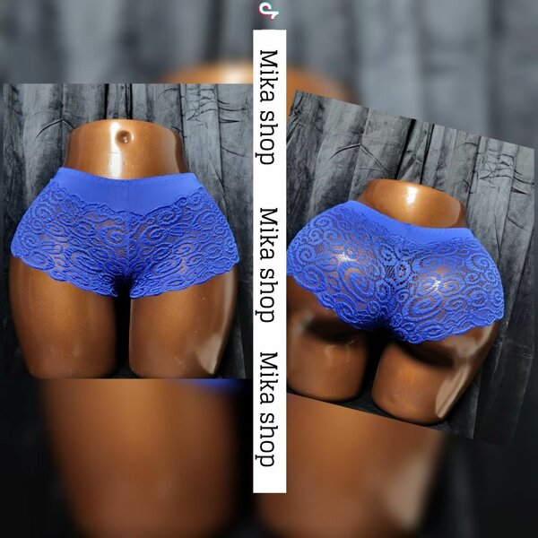 Culotte dentelle bleu femme