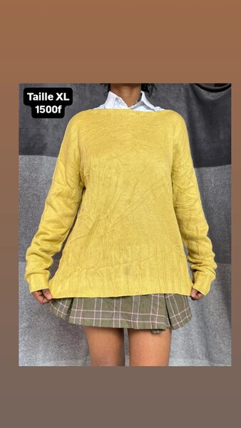 Pull Jaune Oversize Femme