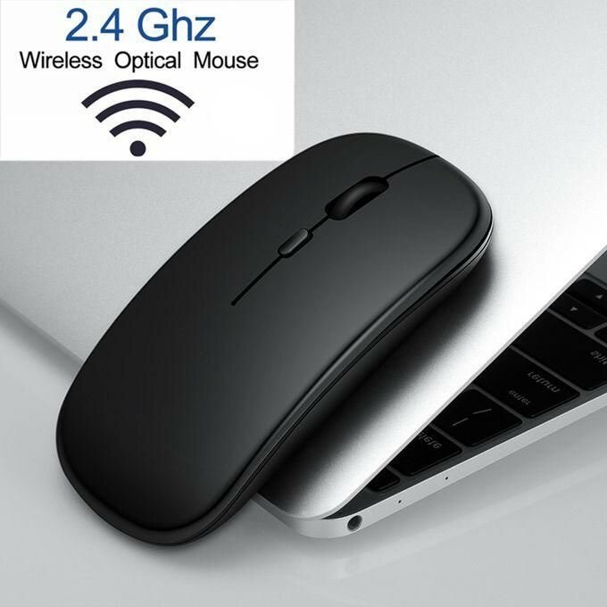 Souris Sans Fil Rechargeable et Bluetooth - 2.4Ghz - Noir