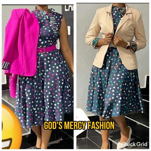 Ladies office dress with coat