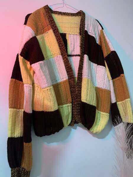 Cardigan Patchwork en Laine