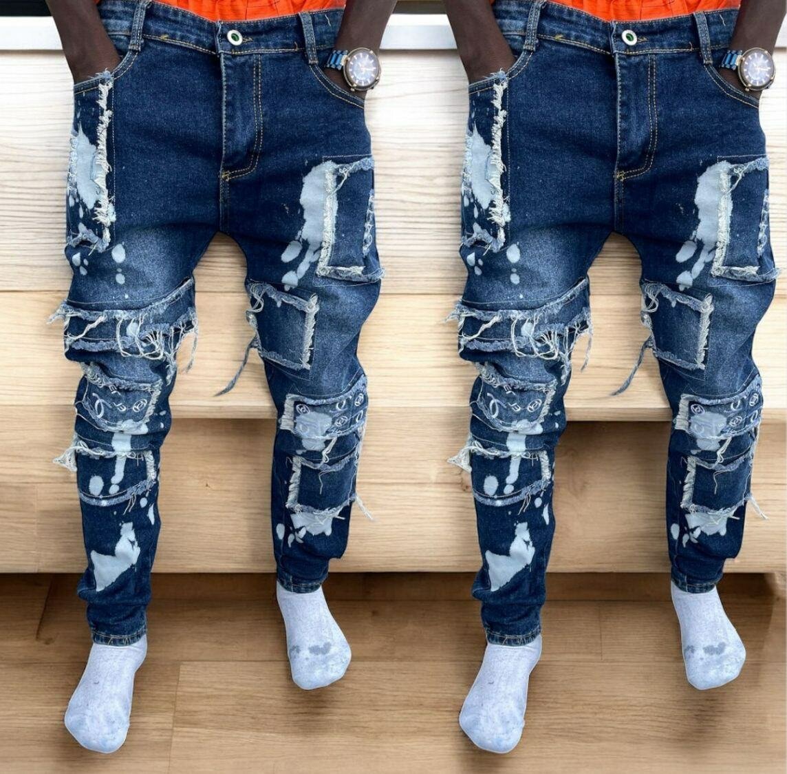 Jeans décontractés déchirés