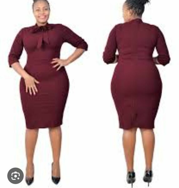 Robe Midi Élegante Bordeaux