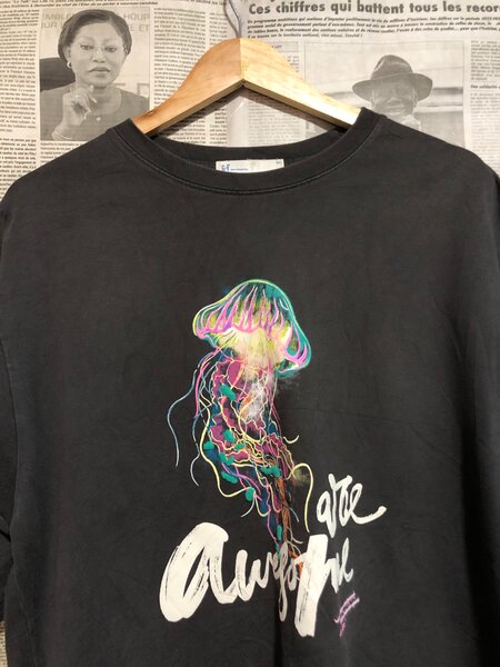 T-shirt noir méduse design