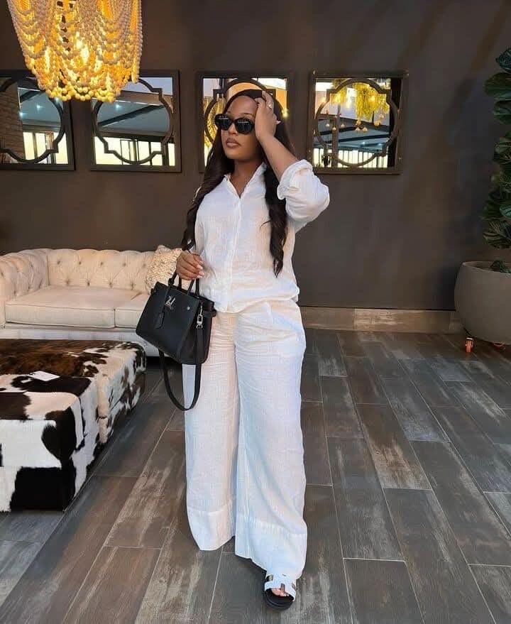 Ensemble blanc en lin léger