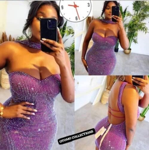 Robe décolleté glam pailletée