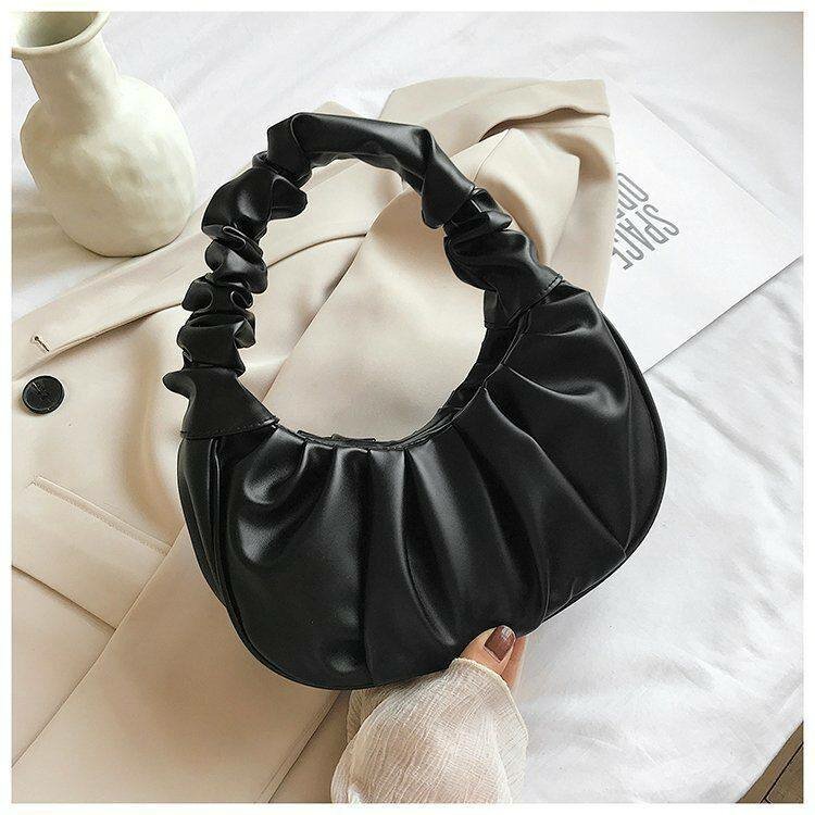 Sac à main plissé noir