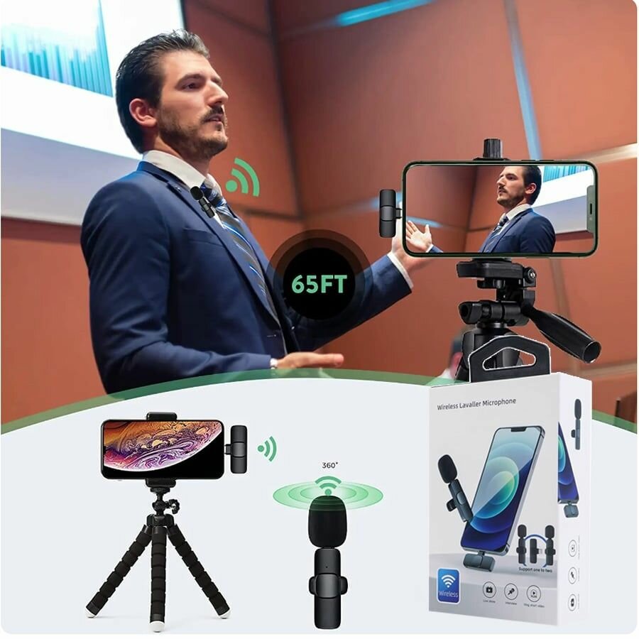 Microphone sans fil K9 pour Type C  et iPhone