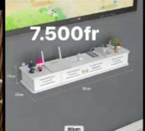 Meuble TV suspendu 80cmavec tiroir fermé