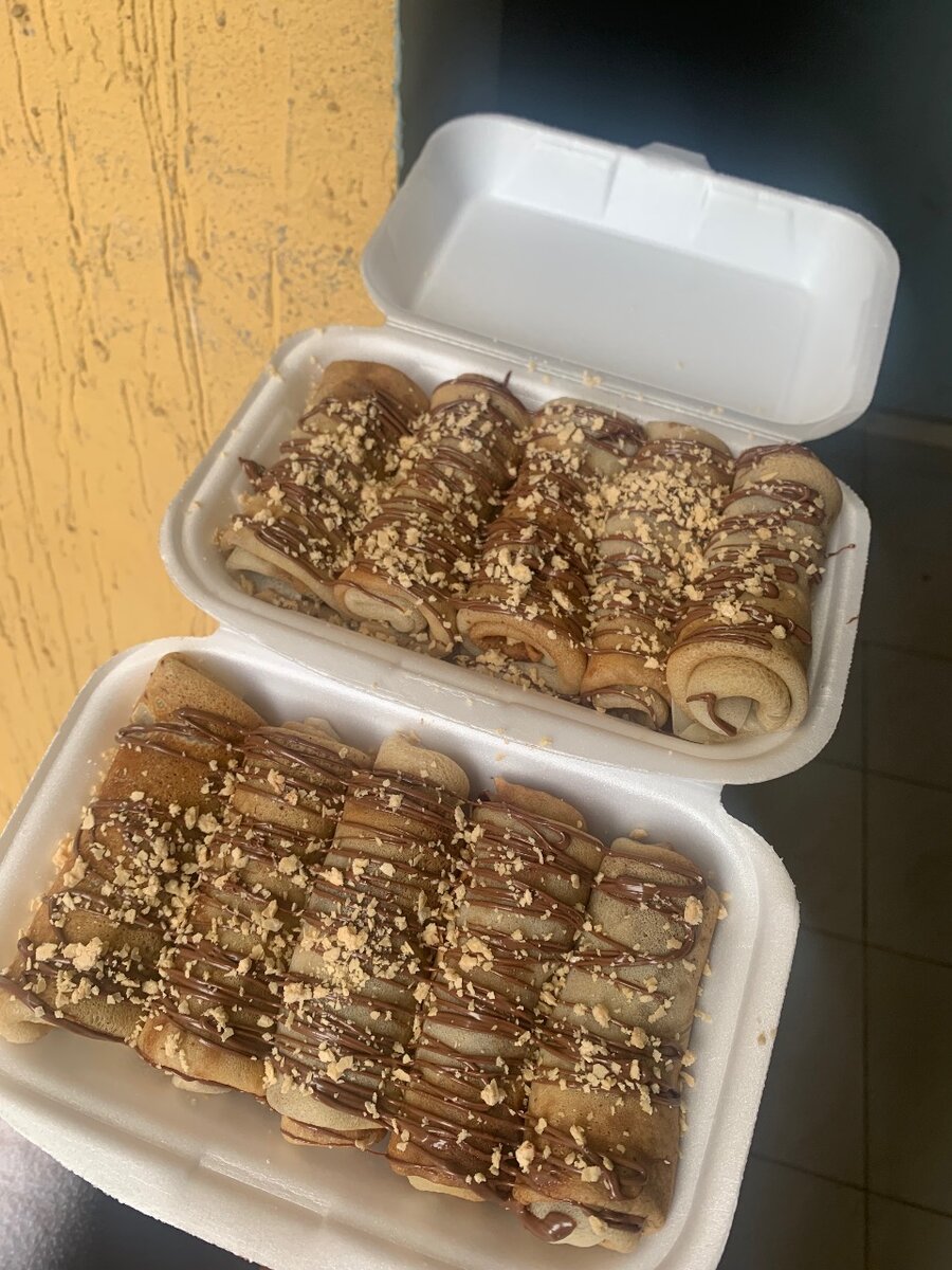 3 Crêpes roulées au chocolat