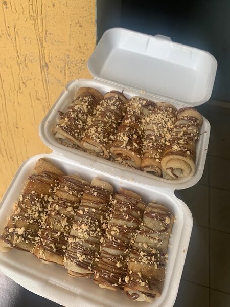 3 Crêpes roulées au chocolat