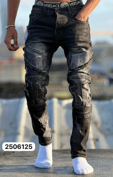 Jeans homme style moto Versace