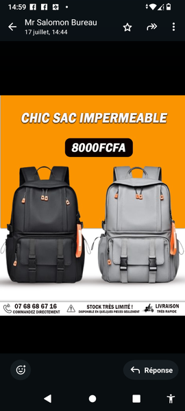 Sac à Dos Imperméable Chic