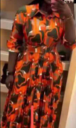 Robe col orange avec boutons