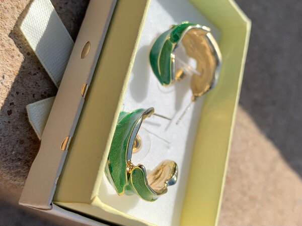 Jade earrings.