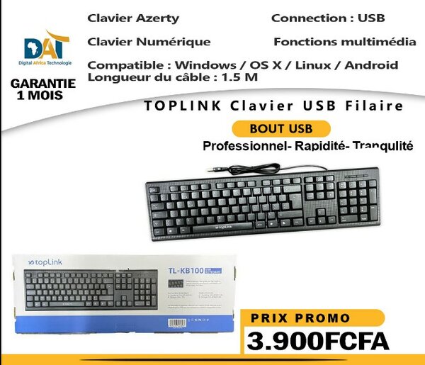 TOPLINK Clavier USB Filaire - TL-KB100