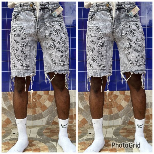Shorts en jean imprimé style street