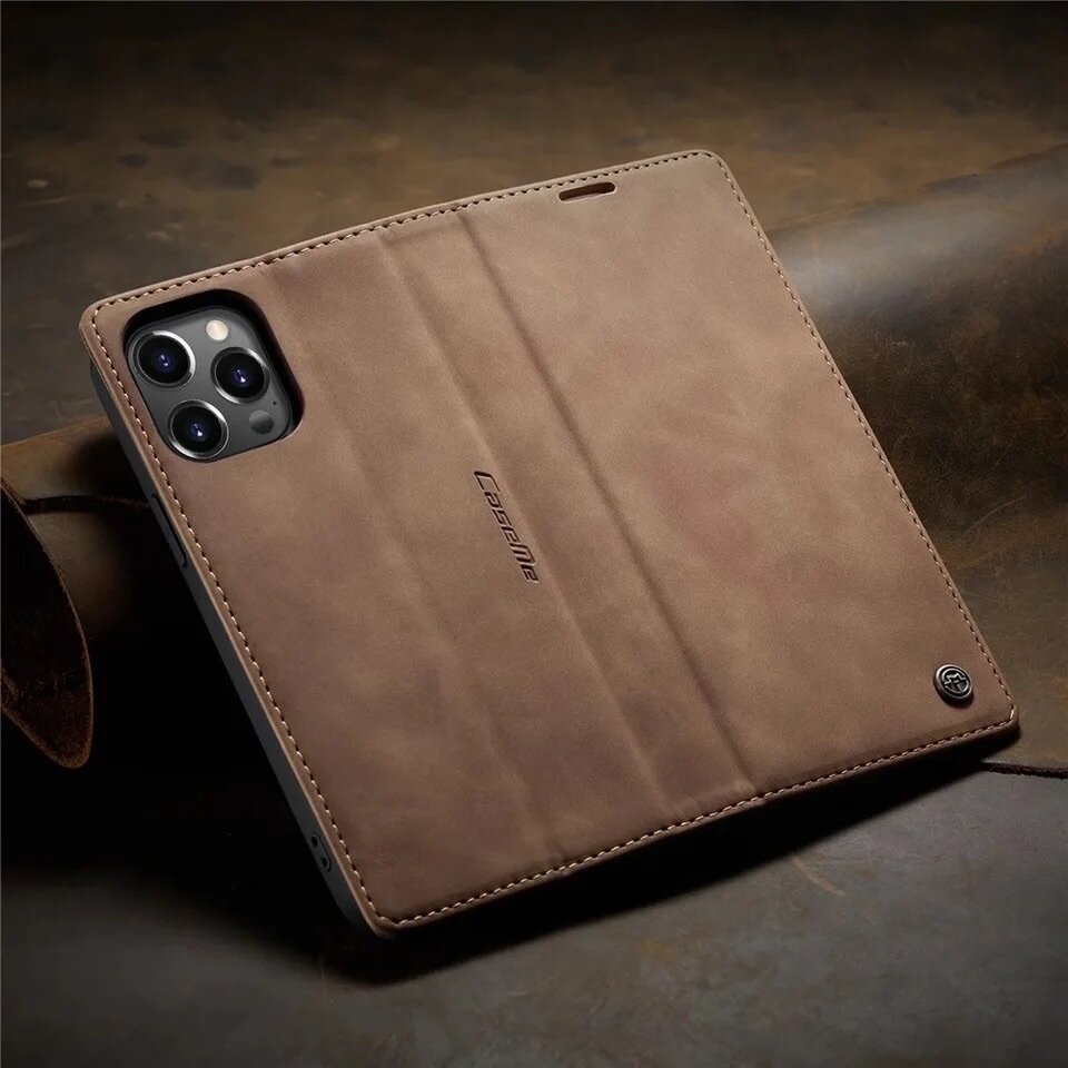 Matte Leather Flip Cover for iPhone 13 12 11 14 15 Pro Max M
