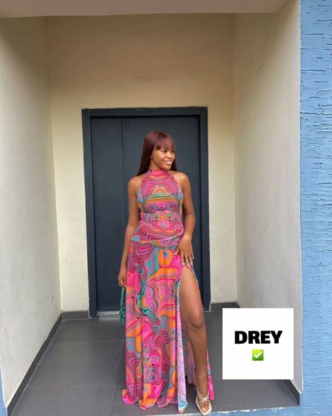 Robe longue multicolore élégante