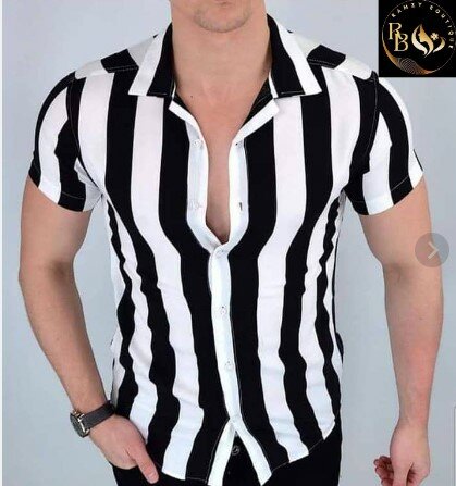 Chemise homme rayée noire et blanche