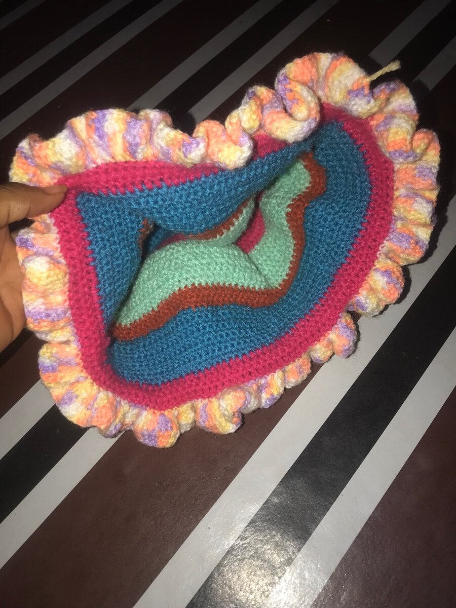 Crochet raffle hat