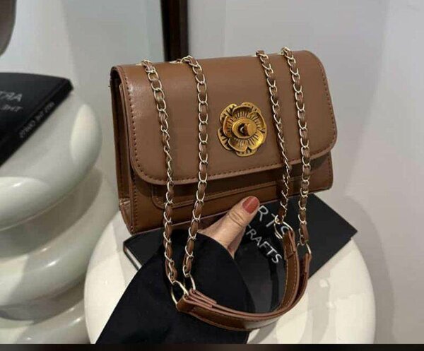 Leather Handbag with Long Straps