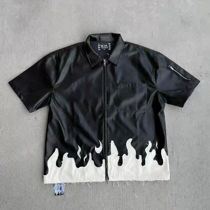 Chemise à manches courtes flamme