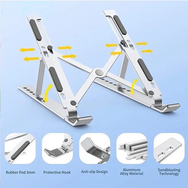 Three Dimensional Lifting Aluminum Laptop Stand