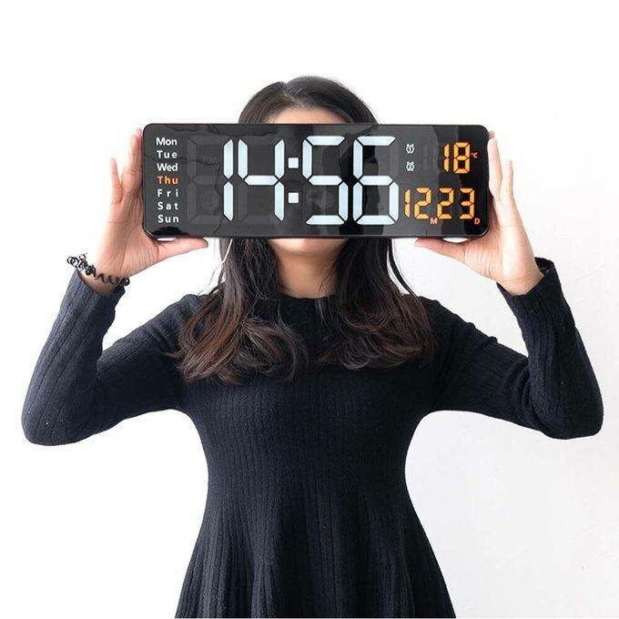 Horloge Murale Numérique Température Affichage Date Réveil G