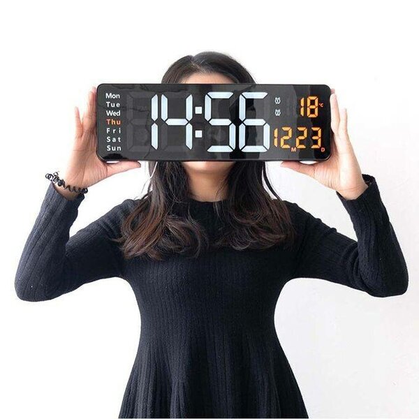 Horloge Murale Numérique Température Affichage Date Réveil G