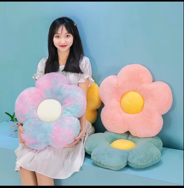 Coussin Fleur Doux Multicolore