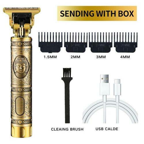 Tondeuse à barbe et à cheveux rotative rechargeable avec lames réglables