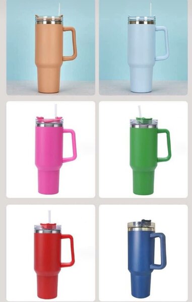 Tasse isotherme de 40 oz avec paille et poignée, tasse isoth