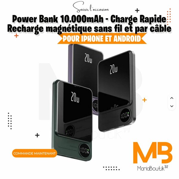 Power Bank 10,000mAh Recharge Rapide