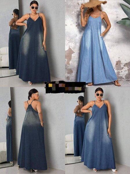 Robe jean bras mince