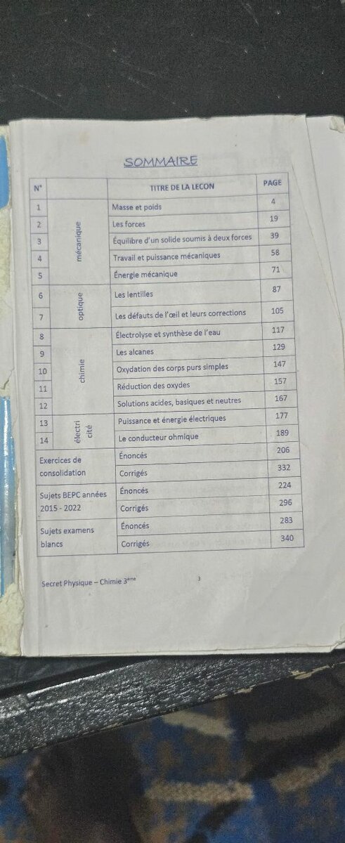 Livre de Physique Chim - 3eme