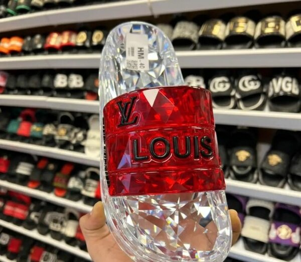 Mules transparents avec logo