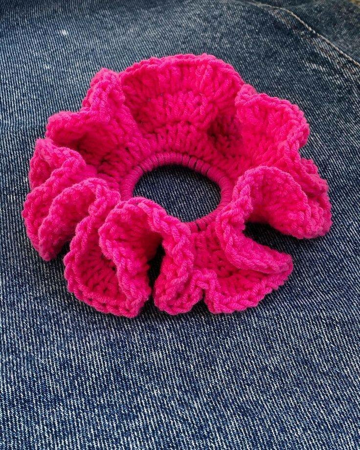 Chouchou en crochet coloré