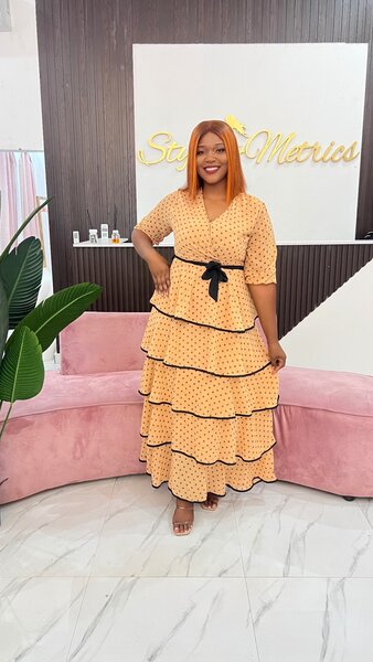 Poker dot maxi dress