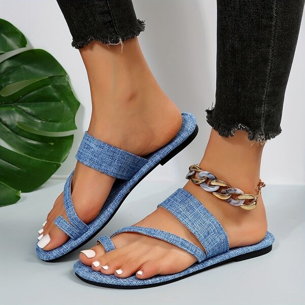 Denim casual slippers