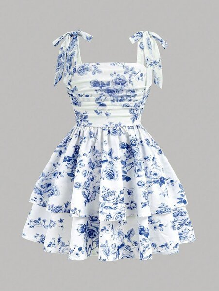 Robe d'été fleurie à nœuds