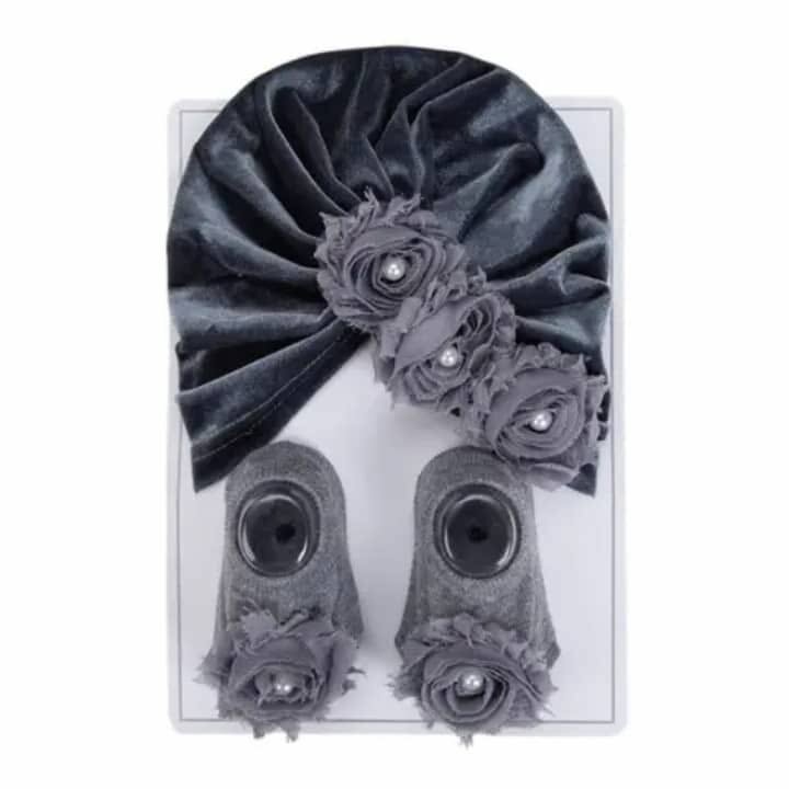 Ensemble Turban et Chaussons Bébé