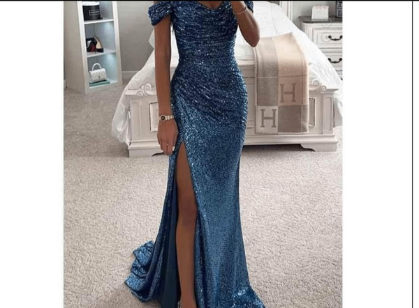 Robe soirée élégante fendue