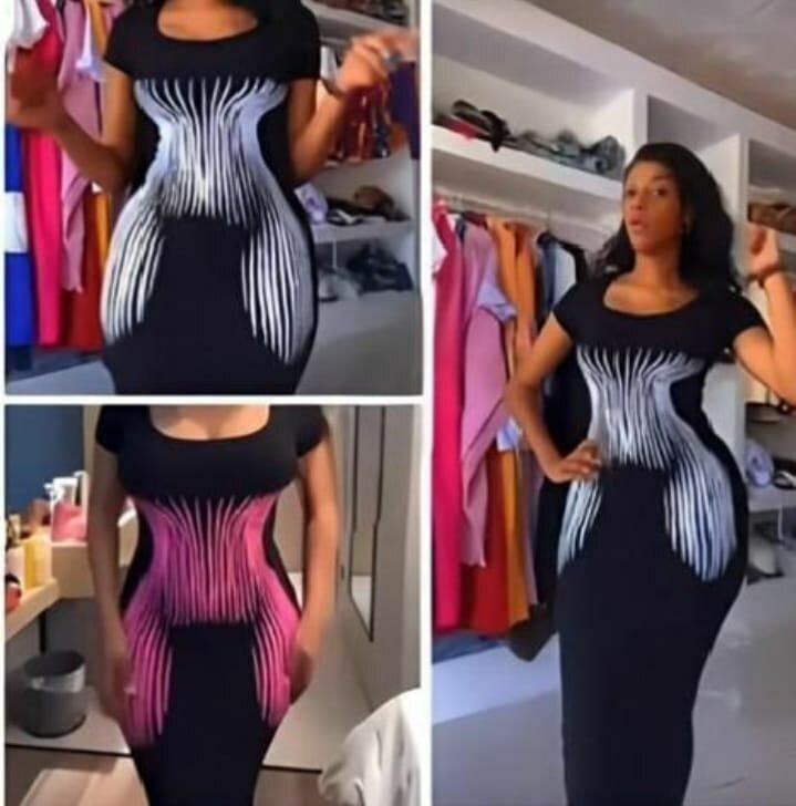 Robe moulante illusion optique