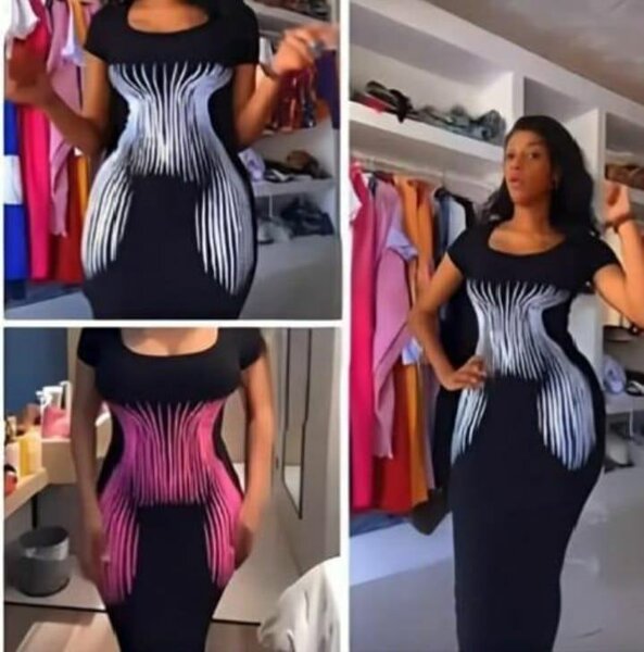 Robe moulante illusion optique
