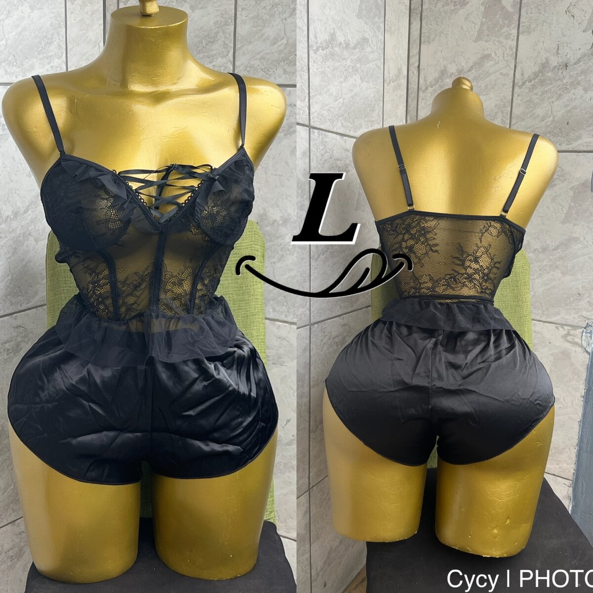 Ensemble lingerie noire sexy