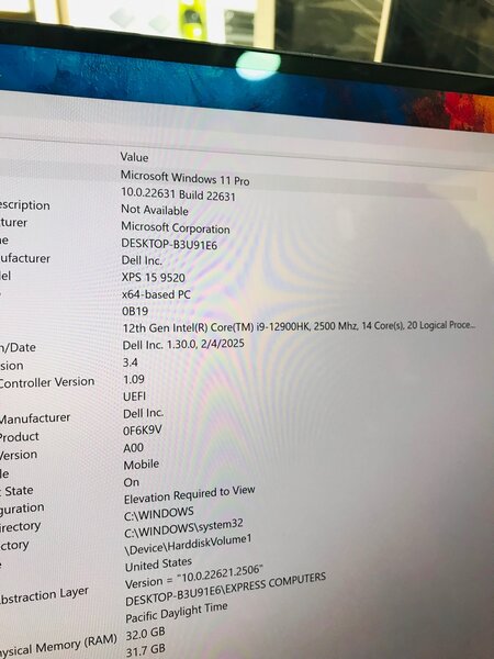Dell XPS 15 9520