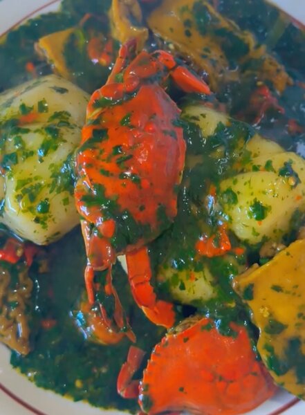 Repas de crabe savoureux