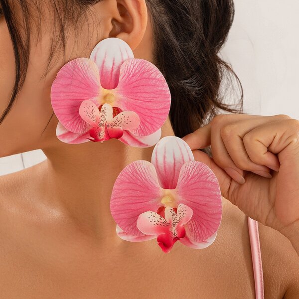 Rose petal earrings