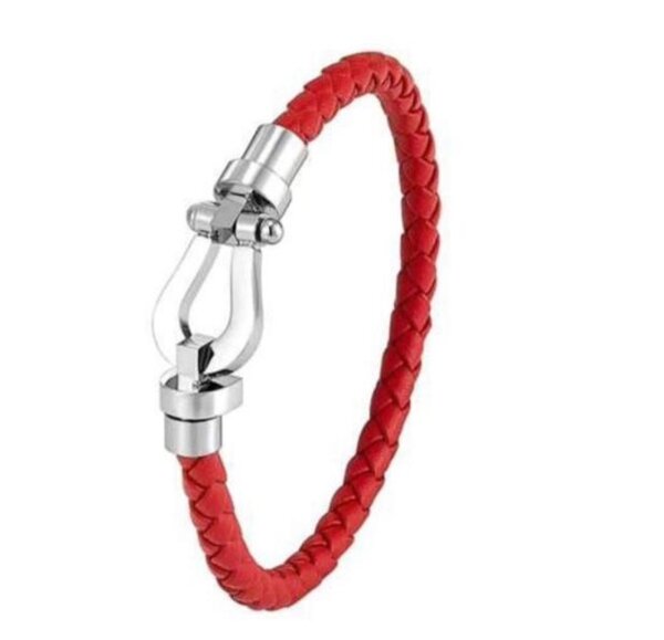Bracelet Fred  rouge argenté